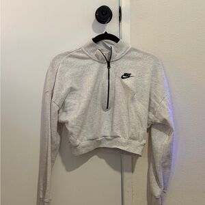 Nike Women's Light Gray Quarter-Zip Sweatshirt